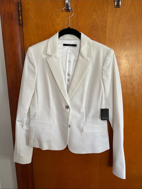 Tahari Jackets & Blazers - Tahari White Double-Button Tailored Blazer